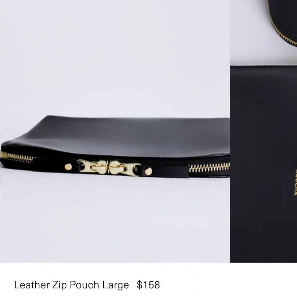 Roucha Leather Zip Large Travel Pouch